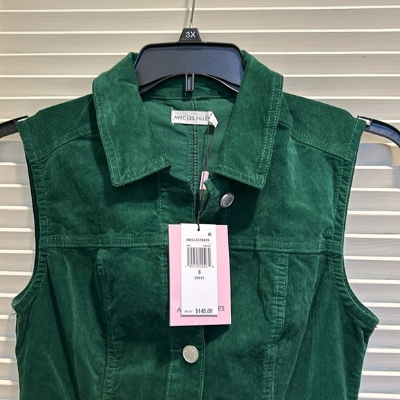 Do not buy sold consignment $225 Corduroy Maxi Dress Green SOLDOUT Size 8 - Picture 9 of 15